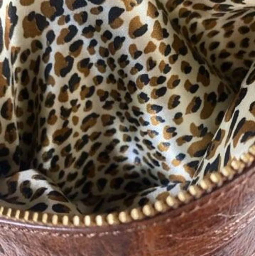 Kate Landry Brown Croc Crossbody Messenger Bag Gold Hardware - Picture 8 of 9